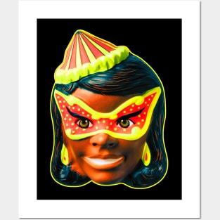Mask of a Lady in A Mask Posters and Art